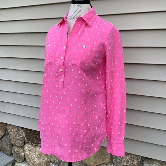 Talbots pink linen popover - Picture 3 of 13